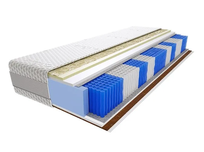 Materac Marti Multipocket 135x225 cm Miękki Twardy Kokos 2x Visco Memory
