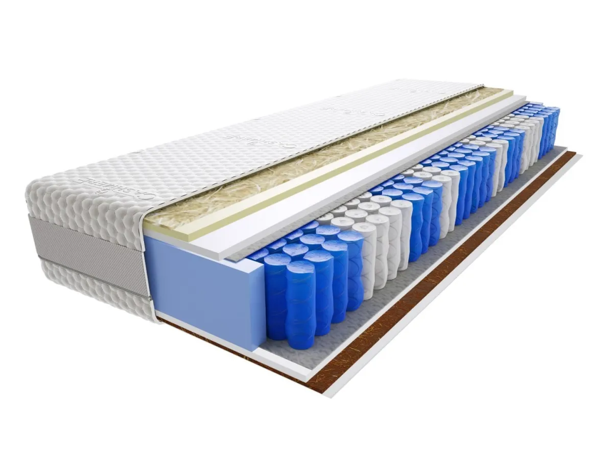 Materac Marti Mini 65x235 cm Miękki Twardy Kokos 2x Visco Memory