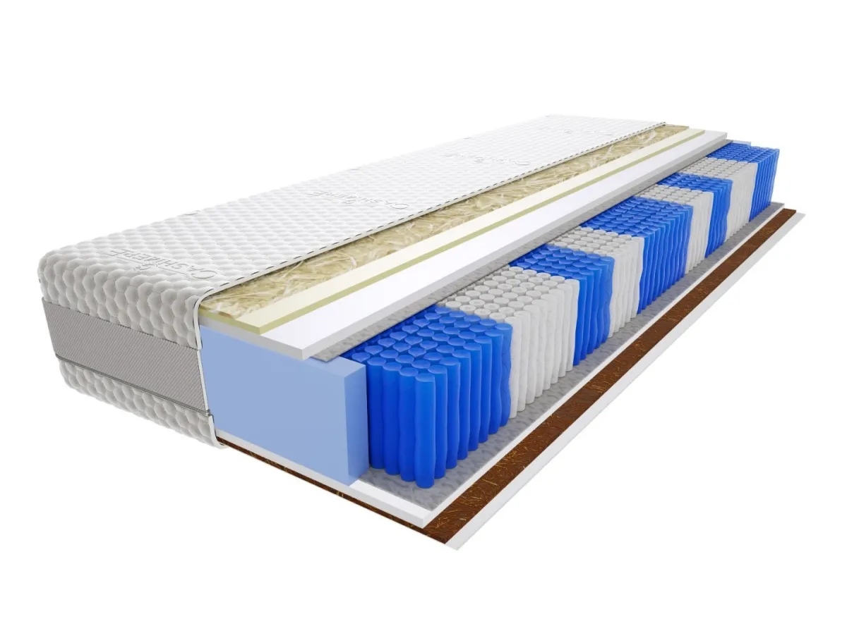 Materac Anisa Multipocket 105x175 cm Średnio / Bardzo twardy Visco Memory 2x Kokos