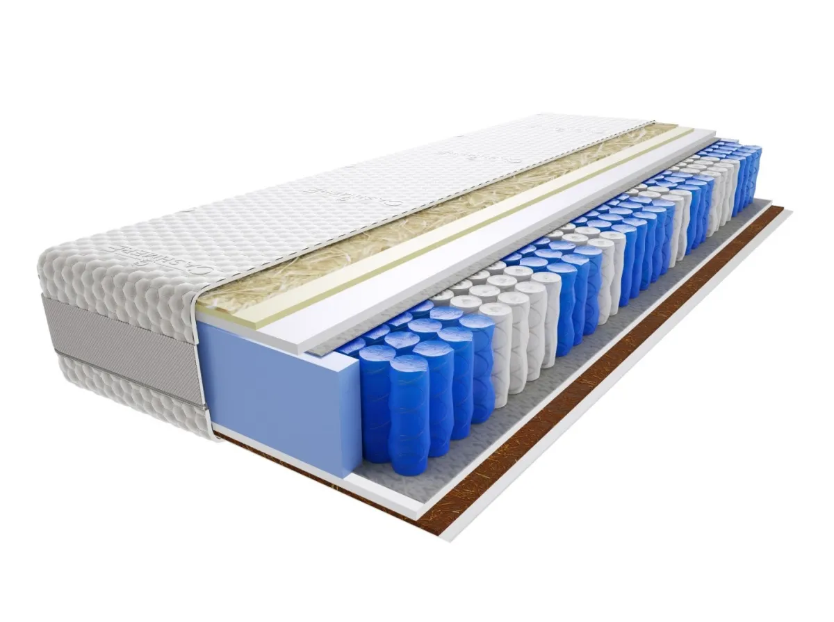 Materac Anisa Lux 135x145 cm Średnio / Bardzo twardy Visco Memory 2x Kokos