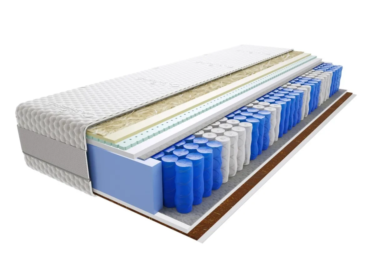 Materac Aisza Lux100x210 cm Średnio / Twardy Lateks Kokos Visco Memory