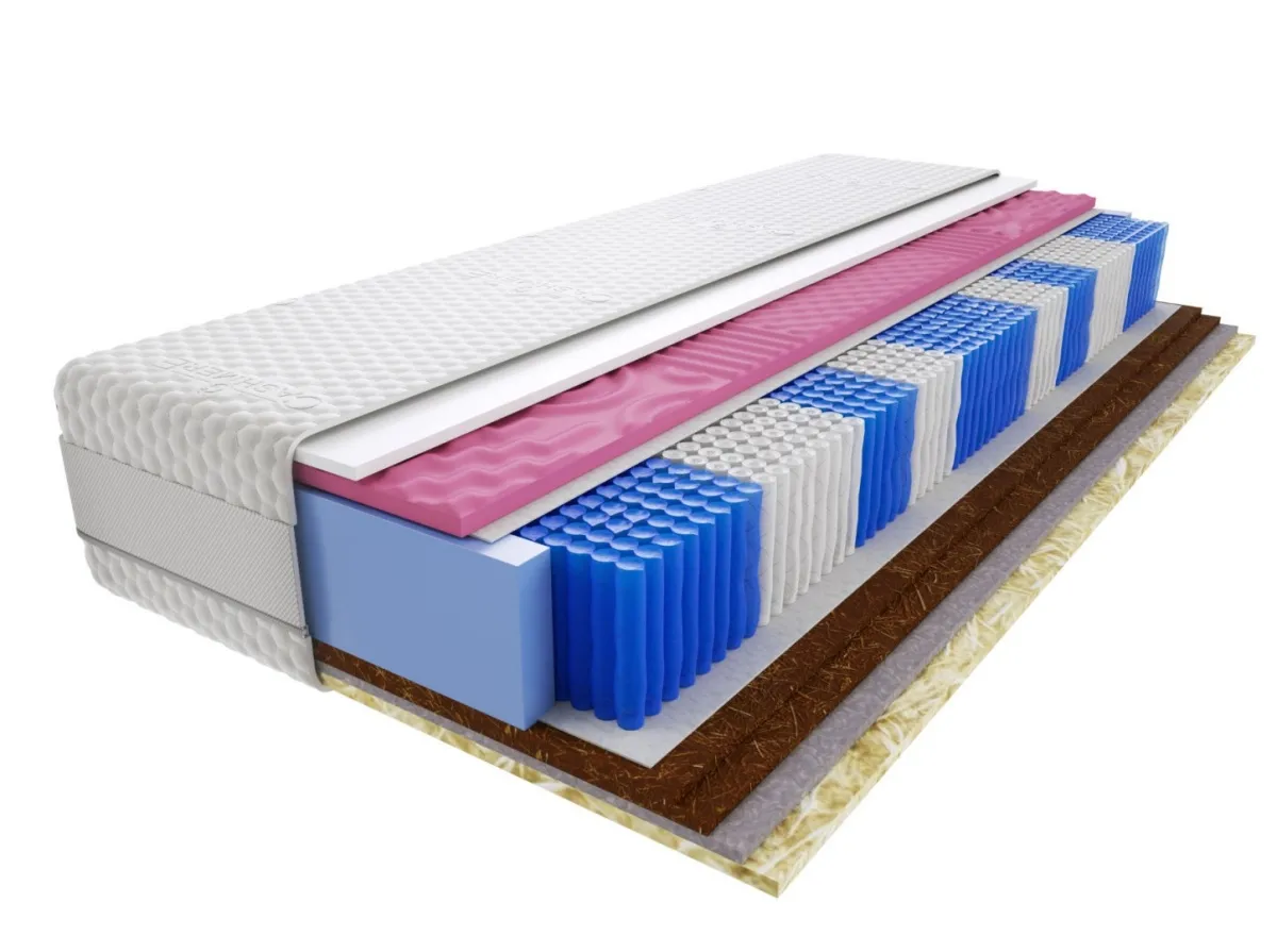 Materac Szejk Molet Multipocket 60x125 cm Średnio / Bardzo twardy Końskie Włosie 2x Kokos Profilowany