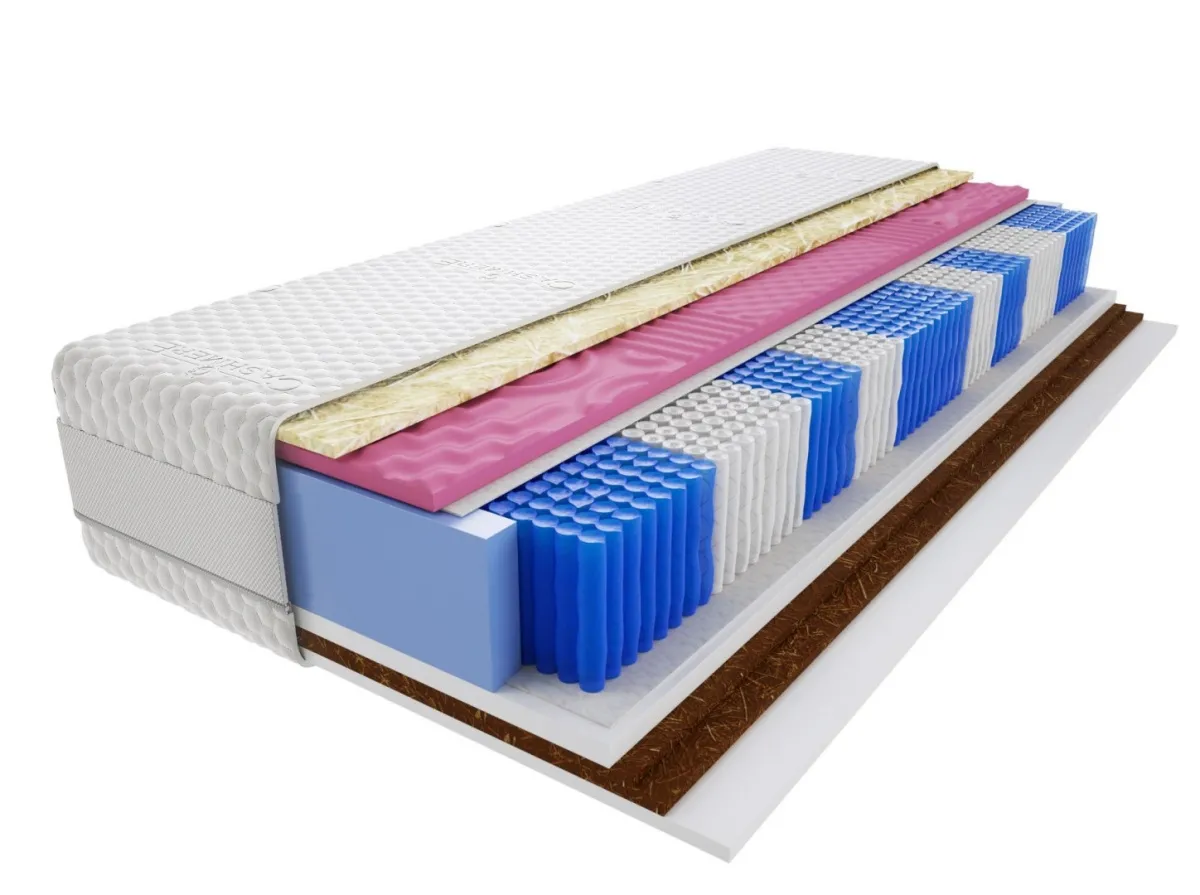Materac Pers Molet Multipocket 90x125 cm Średnio / Bardzo twardy Profilowana 2x Kokos
