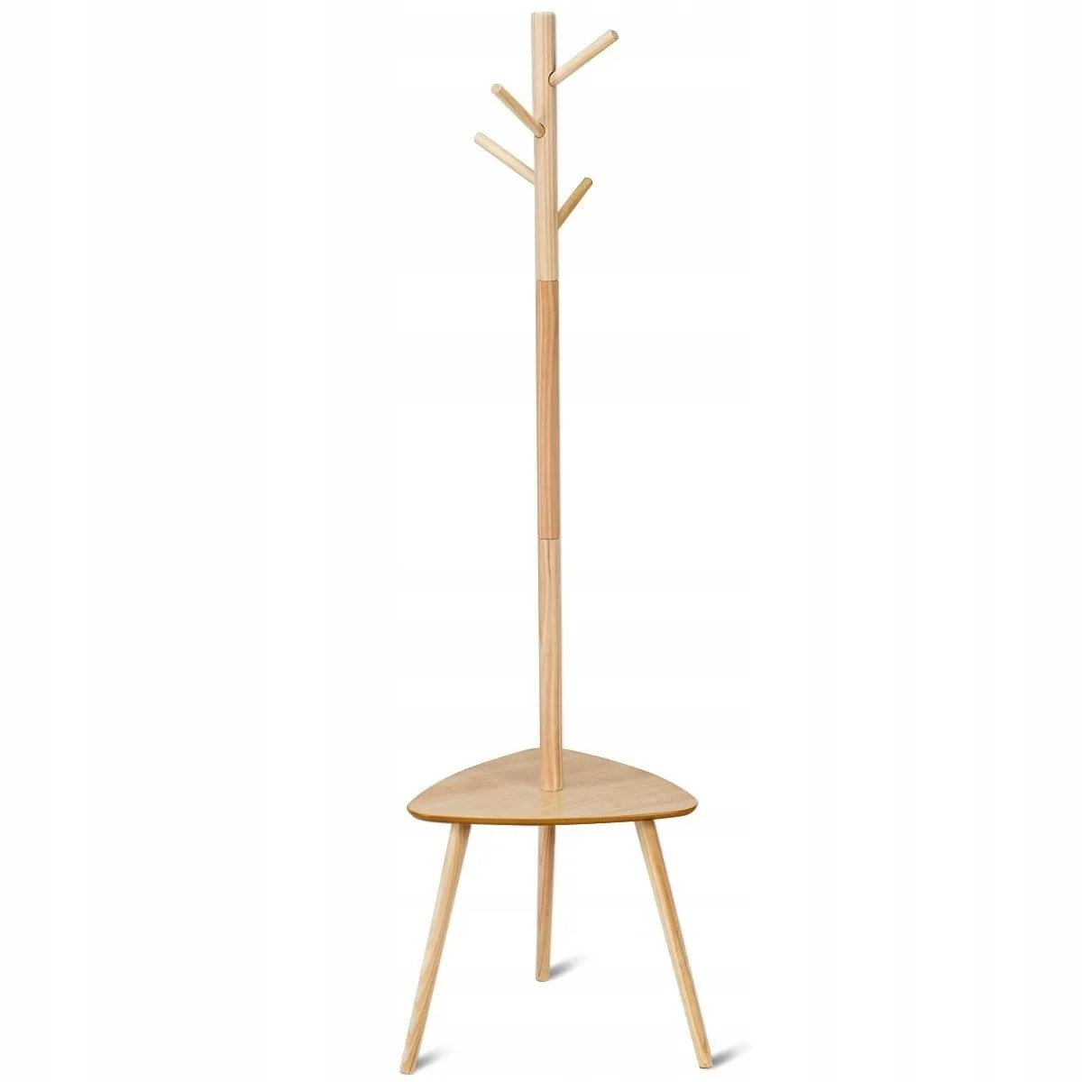 Wieszak stojak obrotowy na ubrania ze stolikiem