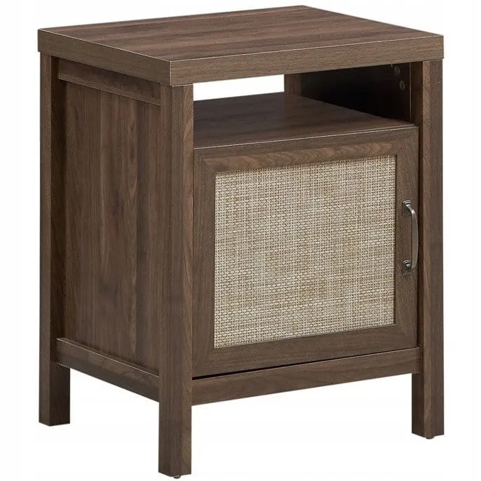 Szafka nocna z rattanowymi drzwiami