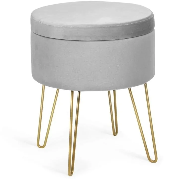 Tapicerowana pufa ze schowkiem