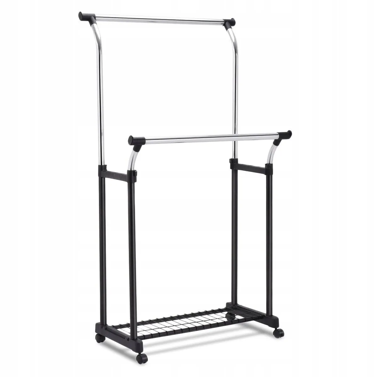 Wieszak na ubrania stojak drążek 2 poziomy