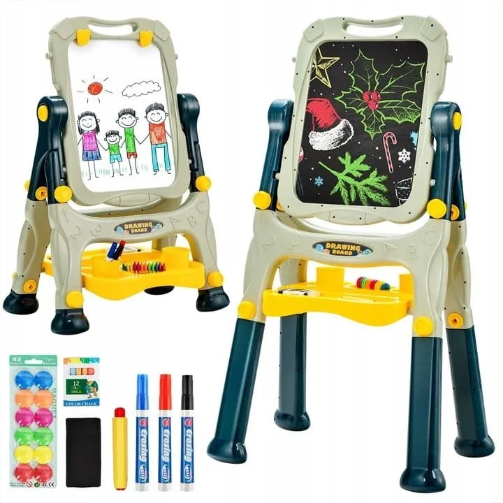 Edukacyjna tablica kredowa suchościeralna 3w1