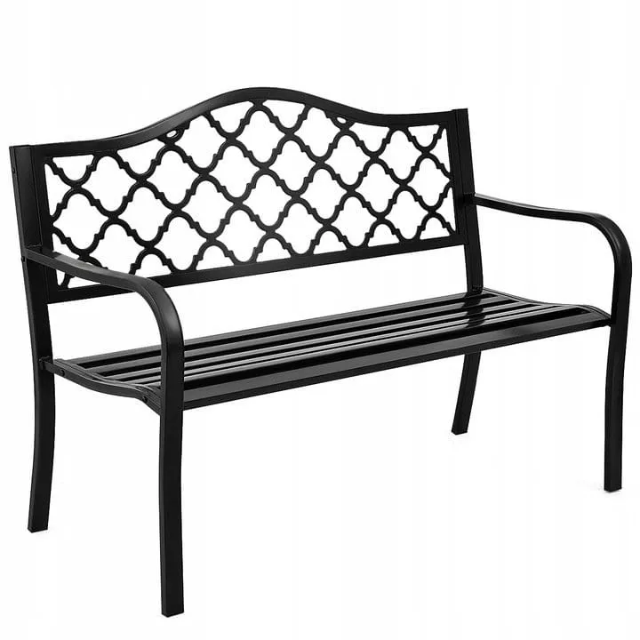 Klasyczna stalowa ławka ogrodowa parkowa