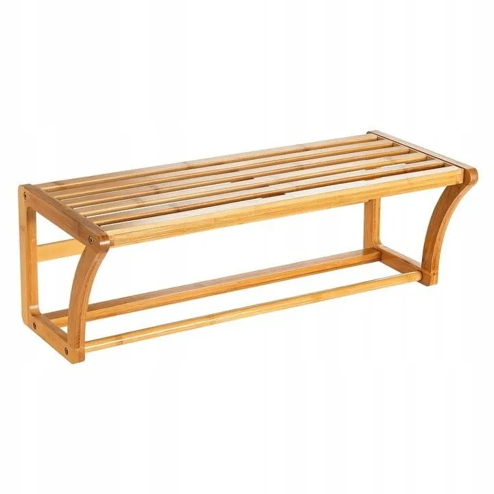 Półka ścienna łazienkowa bambusowa