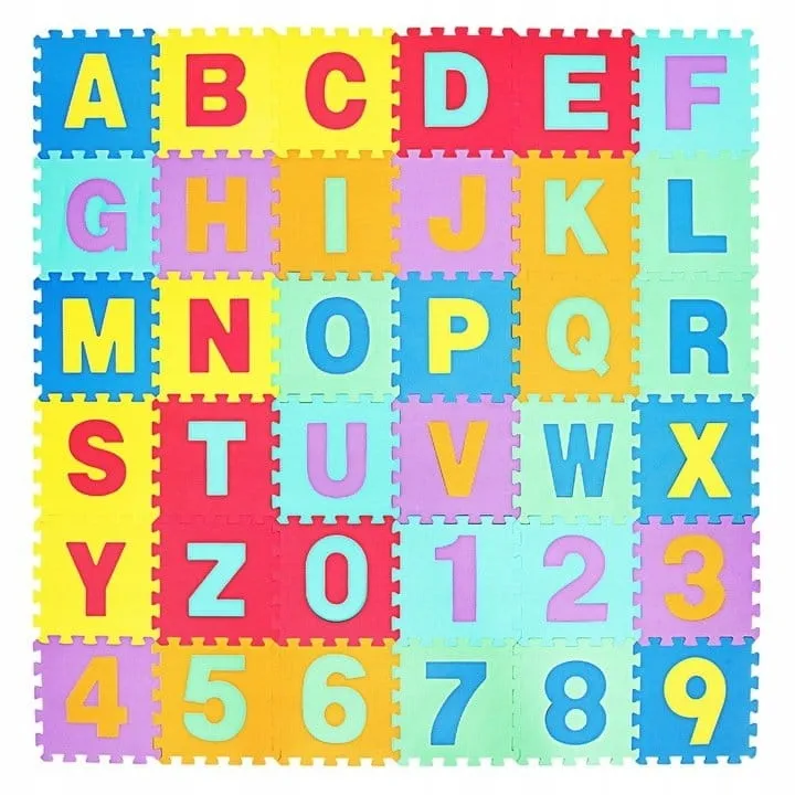 Mata piankowa edukacyjna puzzle 36 szt. 179x179cm