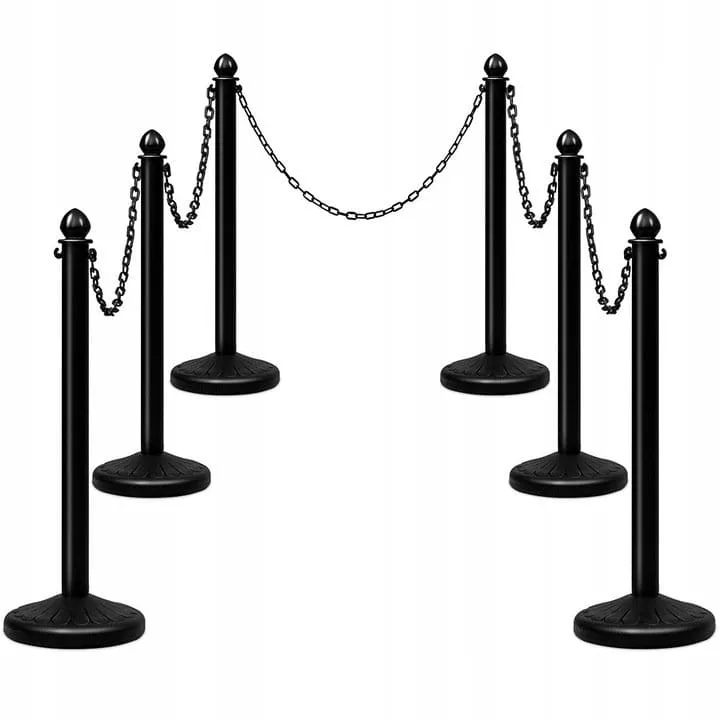 Słupki odgradzające z łańcuchem zestaw 6 szt.