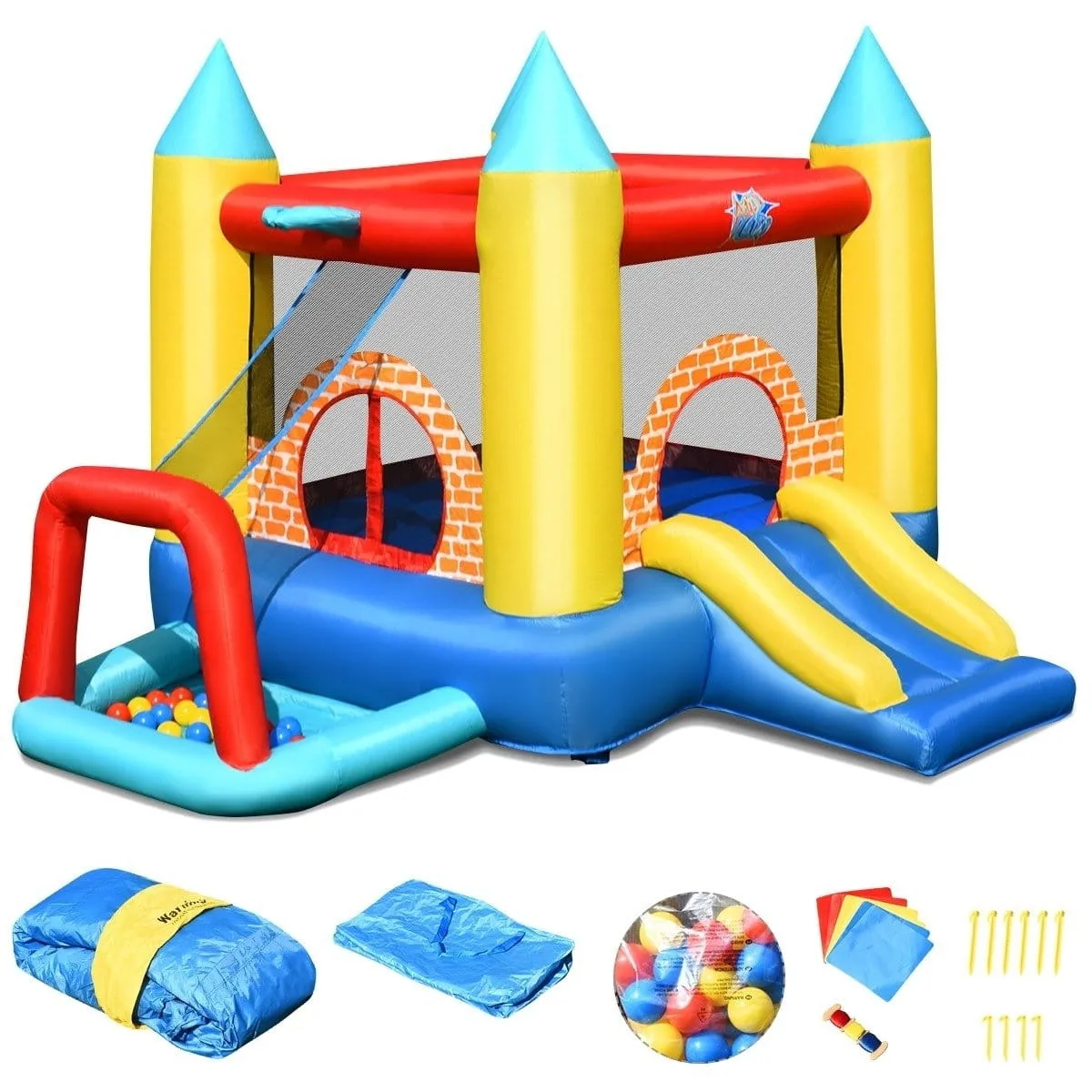 Dmuchany zamek z basenem i zjeżdżalnią plac zabaw dla dzieci