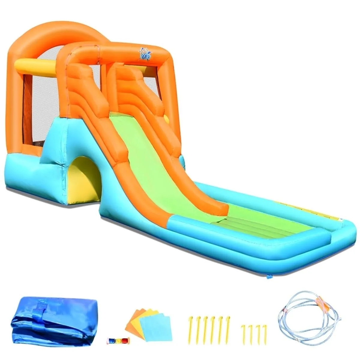 Dmuchany zamek z basenem i zjeżdżalnią plac zabaw dla dzieci