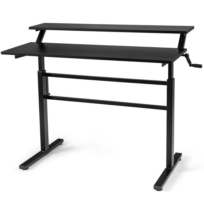 Biurko z regulacją wysokości i półką na monitor