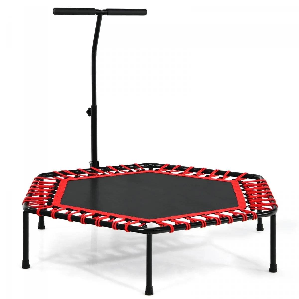 Trampolina fitness z uchwytem i cichymi gumami bungee