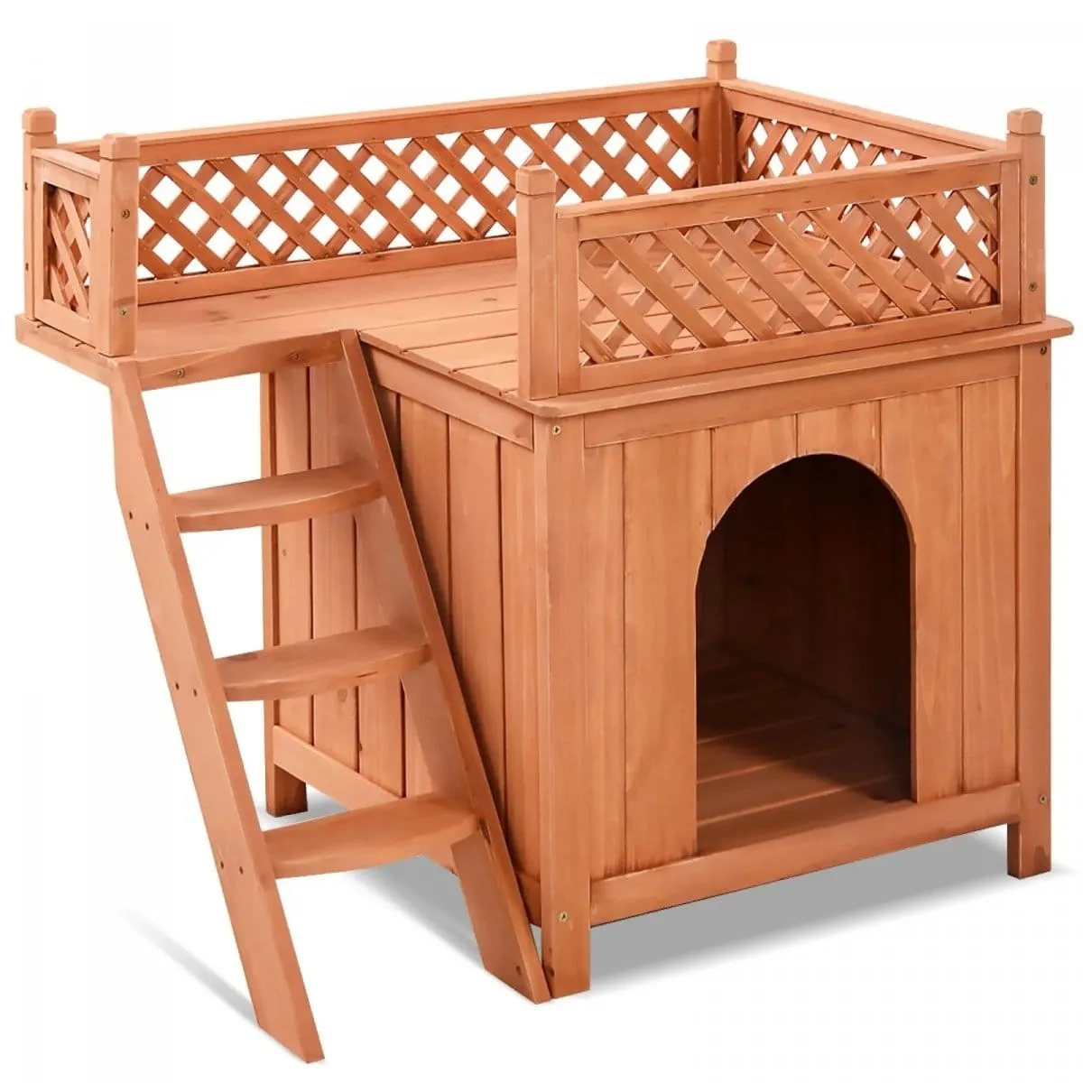 Domek dla psa lub kota legowisko z pięterkiem i schodami