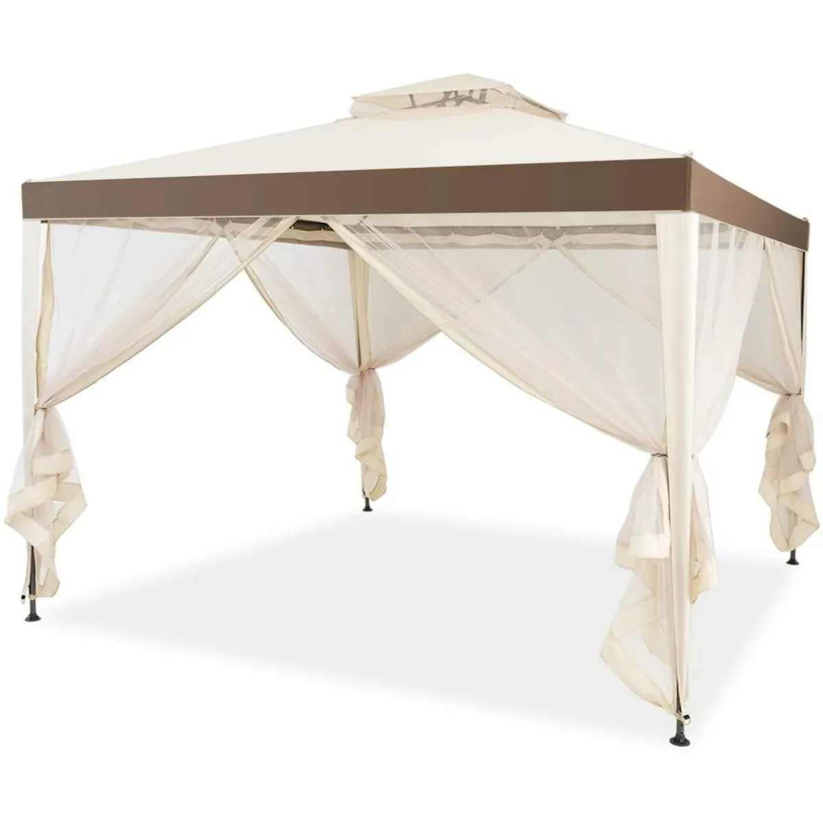 Pawilon ogrodowy z siatkowymi zasłonami 3 x 3 m