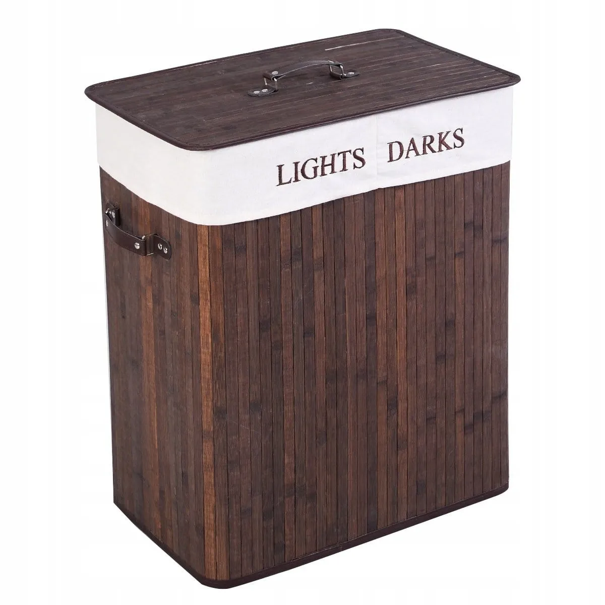 Kosz bambusowy na pranie podwójny