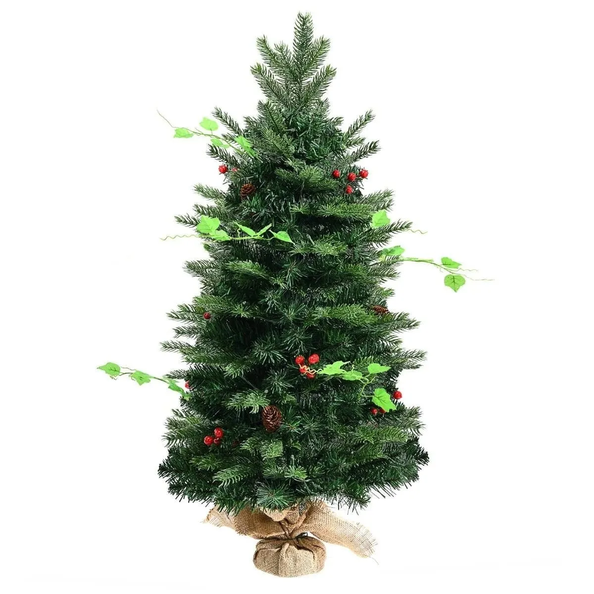 Mała choinka na biurko 90 cm z lampkami LED