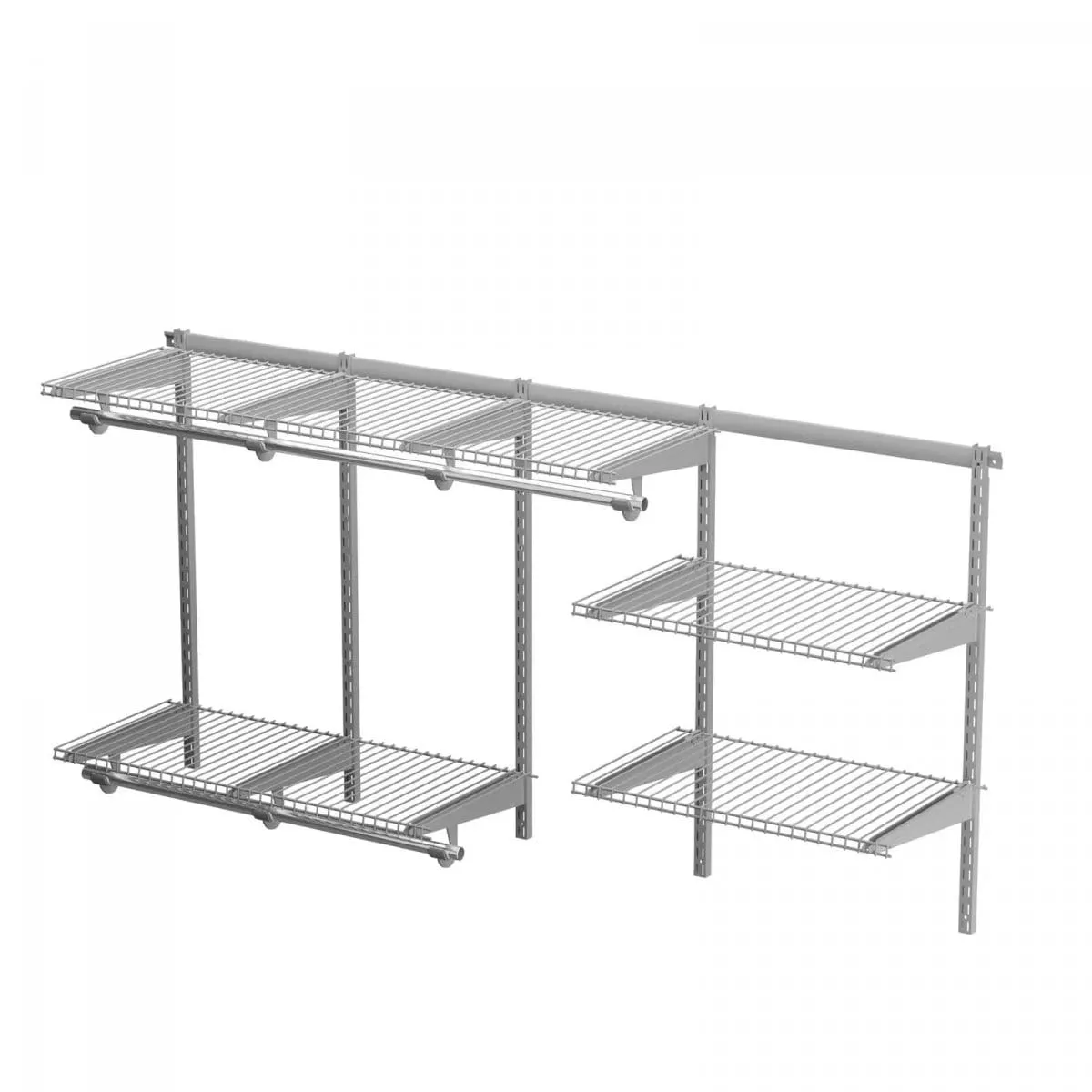 Otwarta szafka, elastyczny system półek i wieszaków do sypialni lub przedpokoju