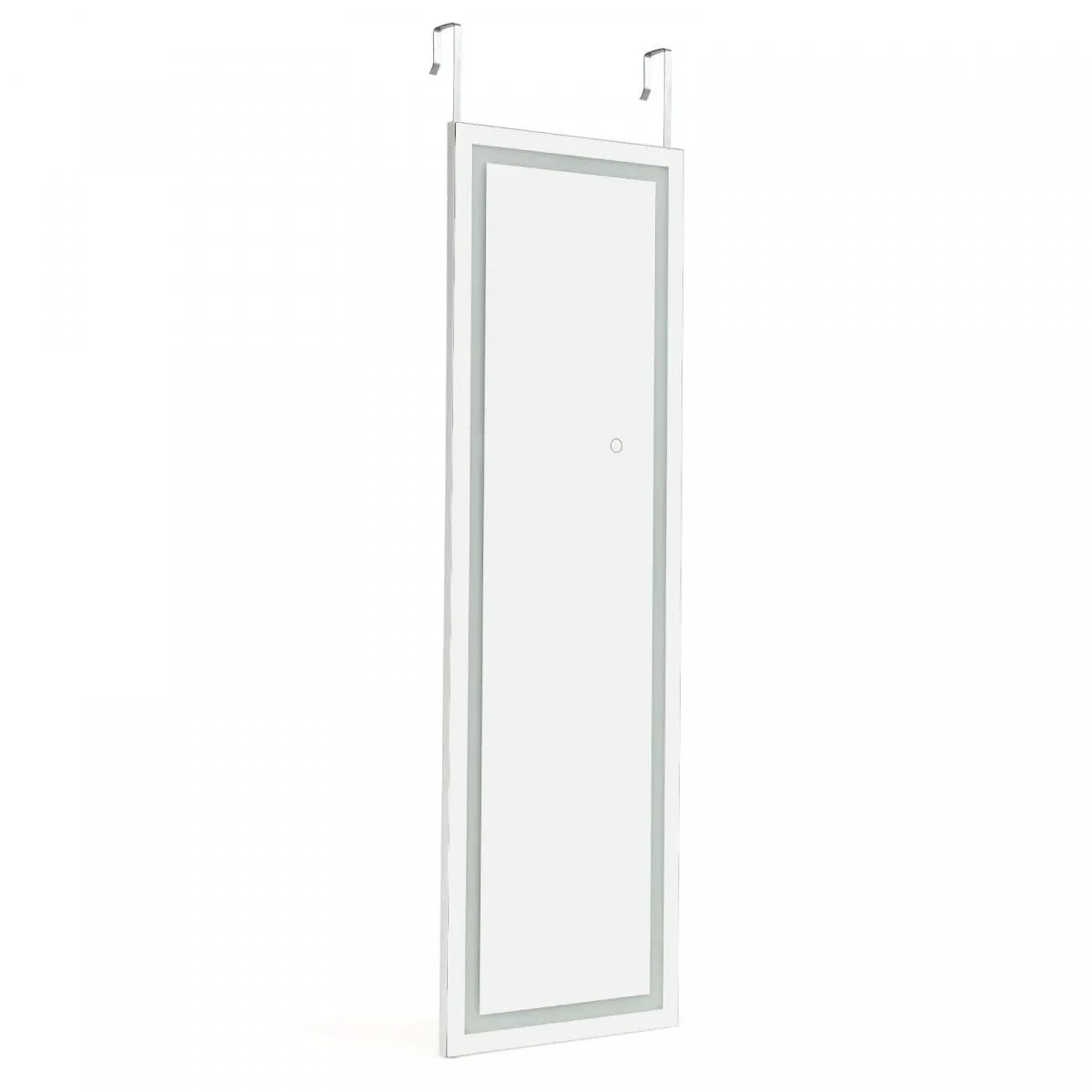 Pełnowymiarowe lustro z kolorowymi i przyciemnianymi diodami LED montowane na ścianie lub drzwiach