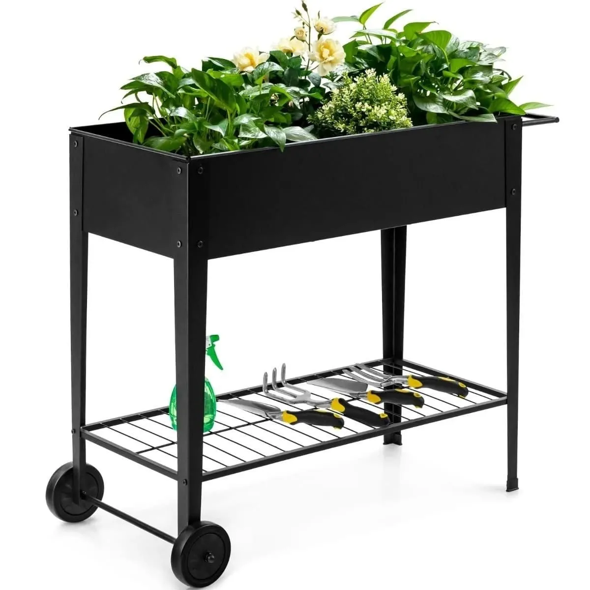 Kwietnik na kółkach z półką na warzywa kwiaty i zioła 96 x 41 x 82 cm