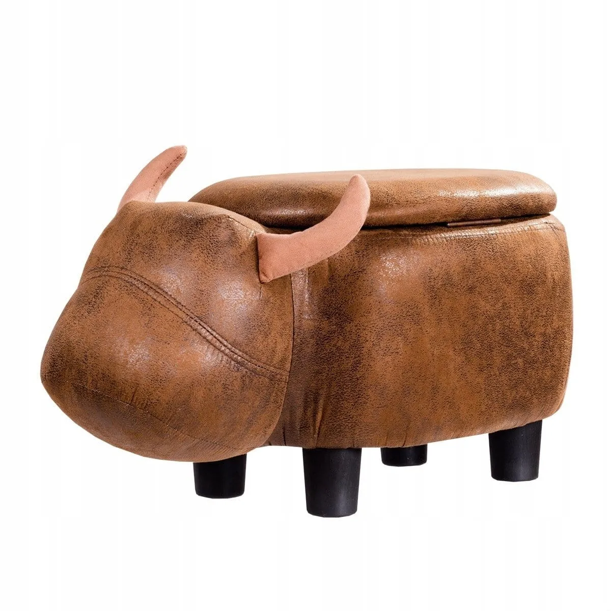 Pufa ze schowkiem w kształcie bawoła