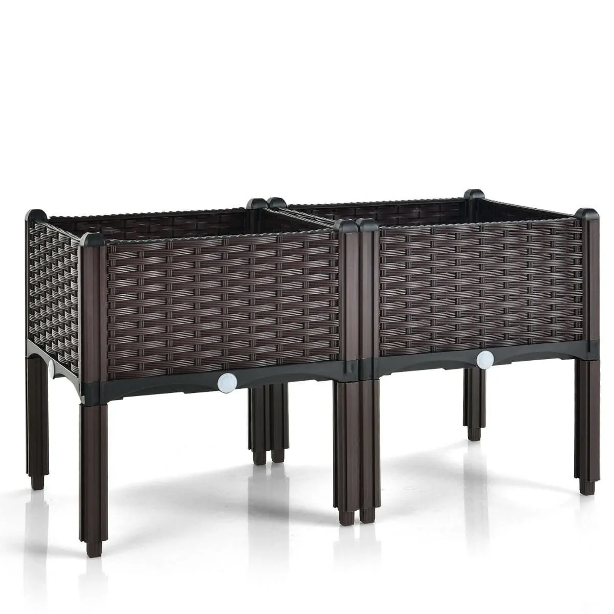 Podwyższona donica ogrodowa do kwiatów modularna 2 szt 40 x 40 x 45 cm