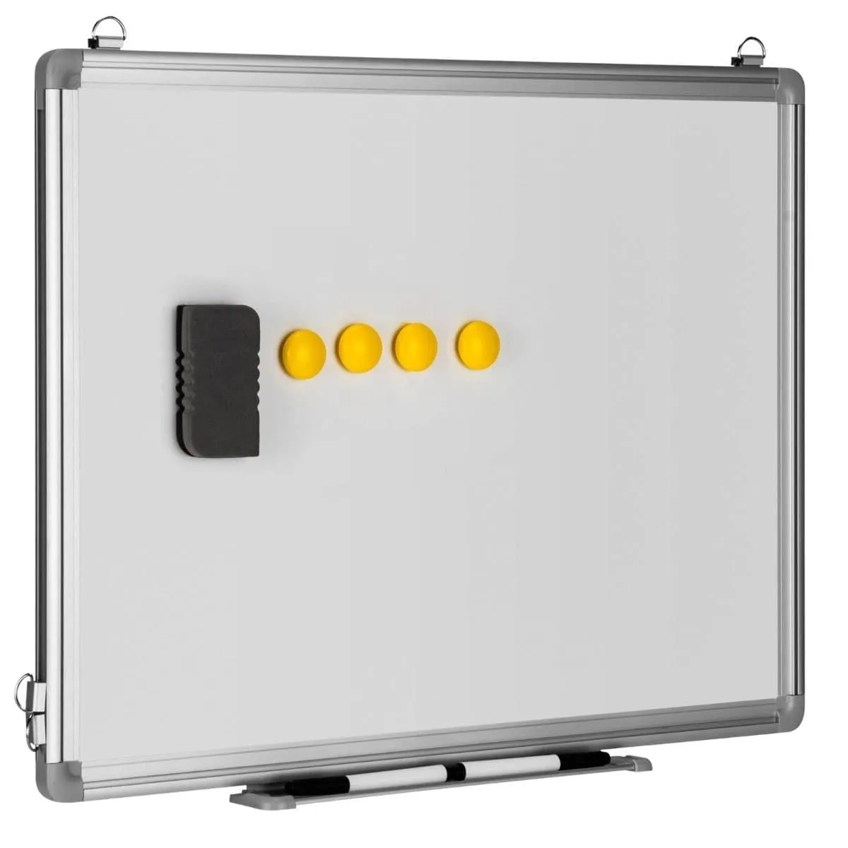 Tablica magnetyczna do montażu na ścianie z uchwytem na markery i gumką 60 x 45 cm