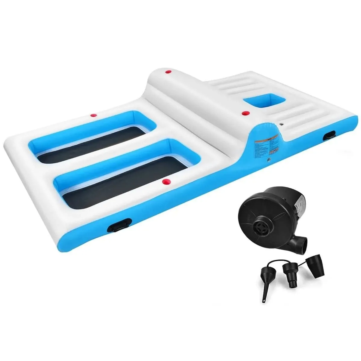 Pływająca wyspa - nadmuchiwany leżak morski z kompresorem