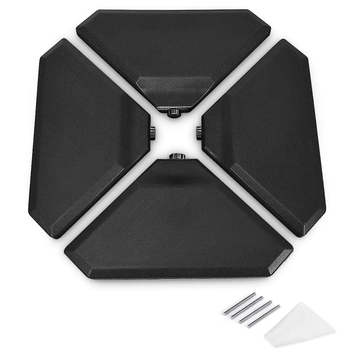 4-częściowy stojak na parasole obciążniki do ogrodu 90 x 90 cm