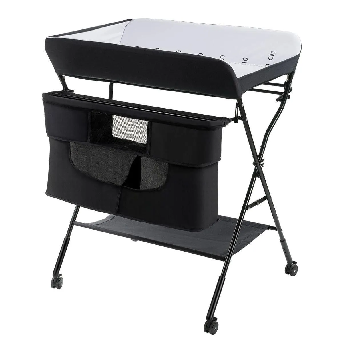 Składany przewijak dla niemowląt z regulacją wysokości i kółkami