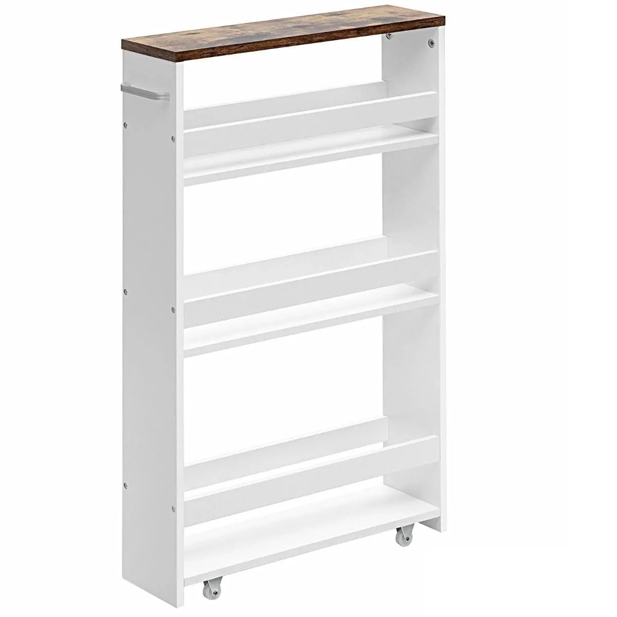 Wąski regał łazienkowy na kółkach 47,5 x 13 x 80,5 cm