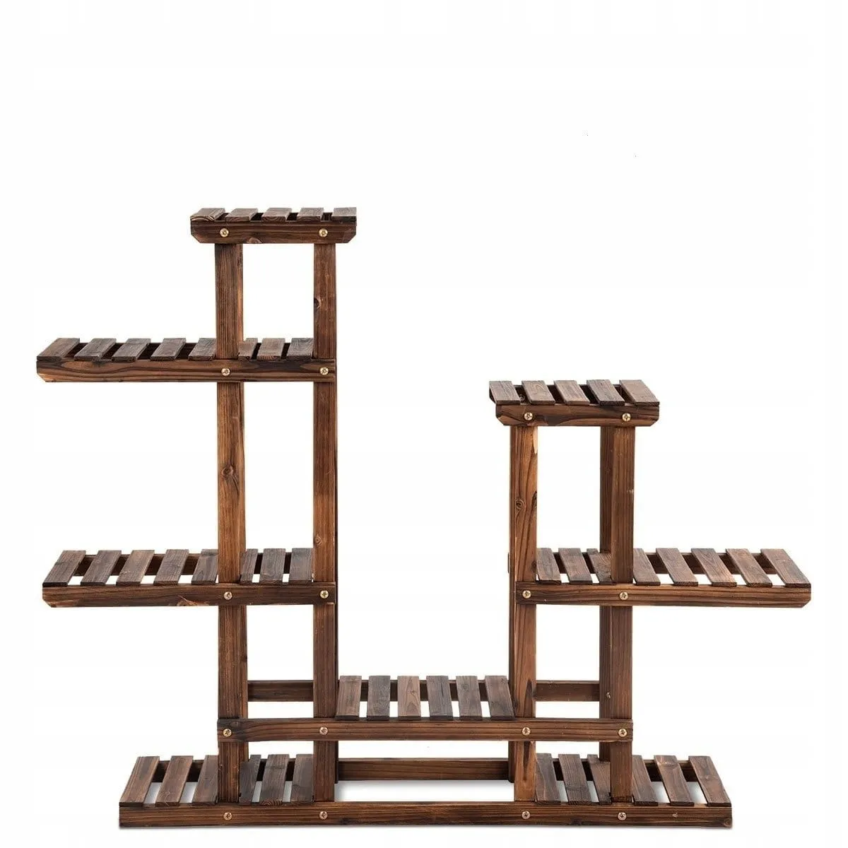 Drewniany regał na rośliny kwietnik z półkami