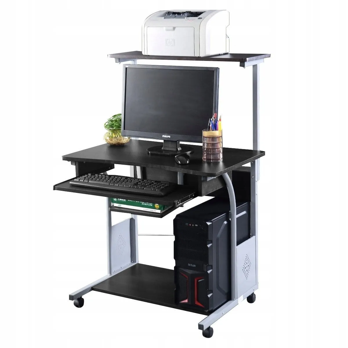 Biurko komputerowe z nadstawką