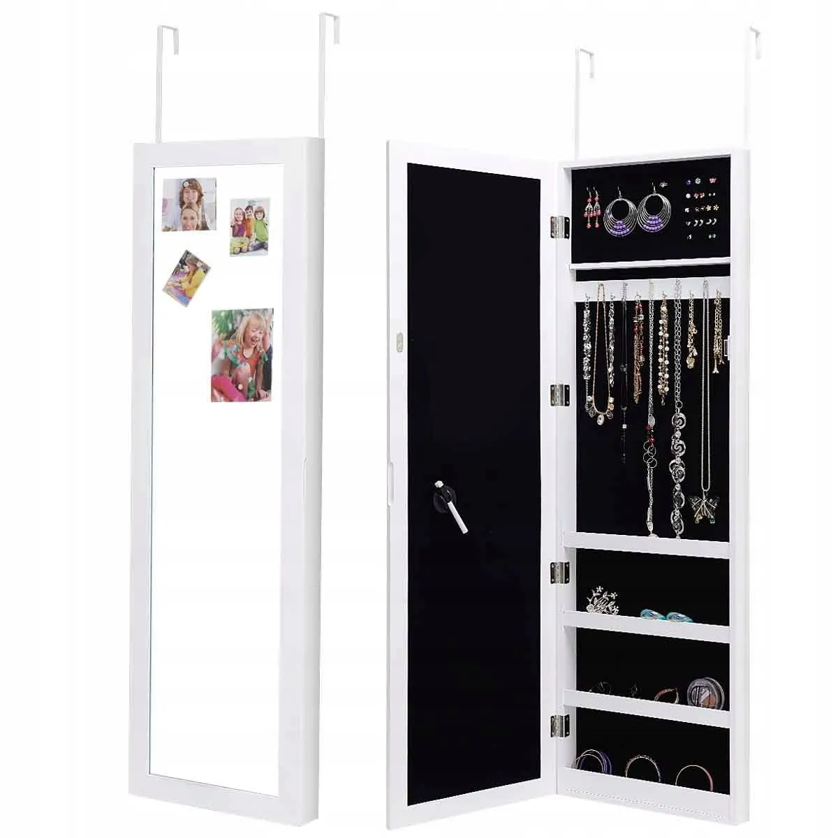 Szafka na biżuterię akcesoria z lustrem na drzwi