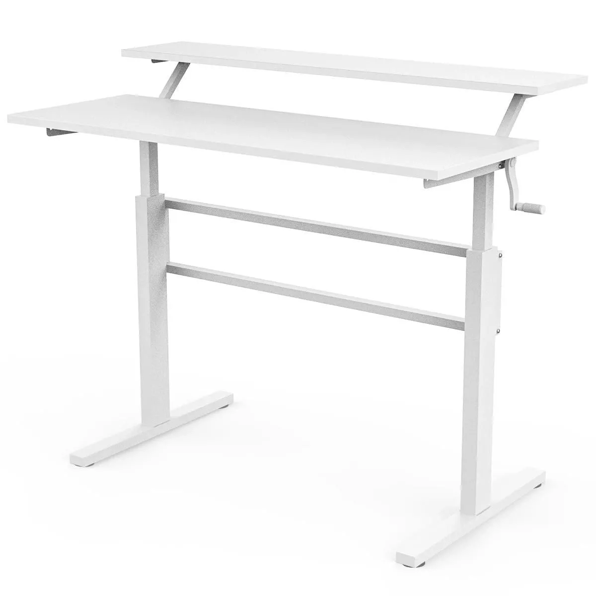 Biurko z regulacją wysokości i półką na monitor