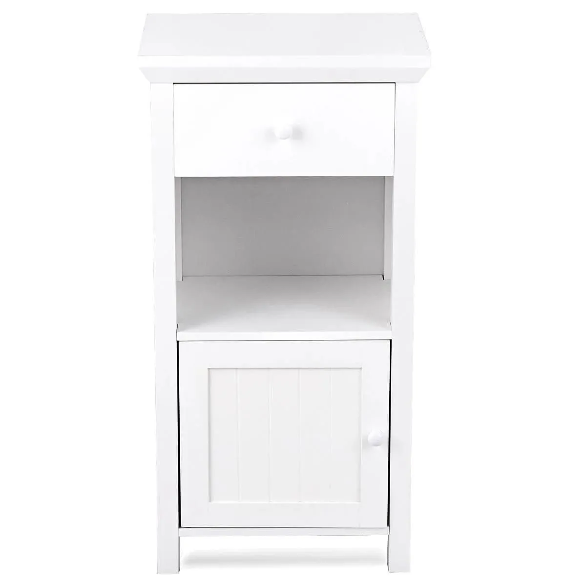 Drewniana szafka łazienkowa z szufladami i otwartą półką 40 x 30 x 77,5 cm