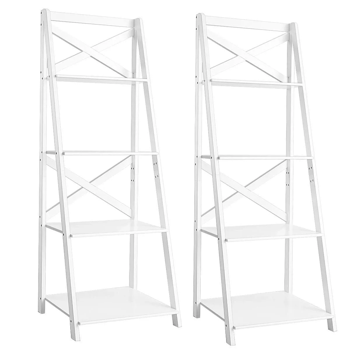 Regał pokojowy drabinka z 4 półkami Zestaw 2 sztuki