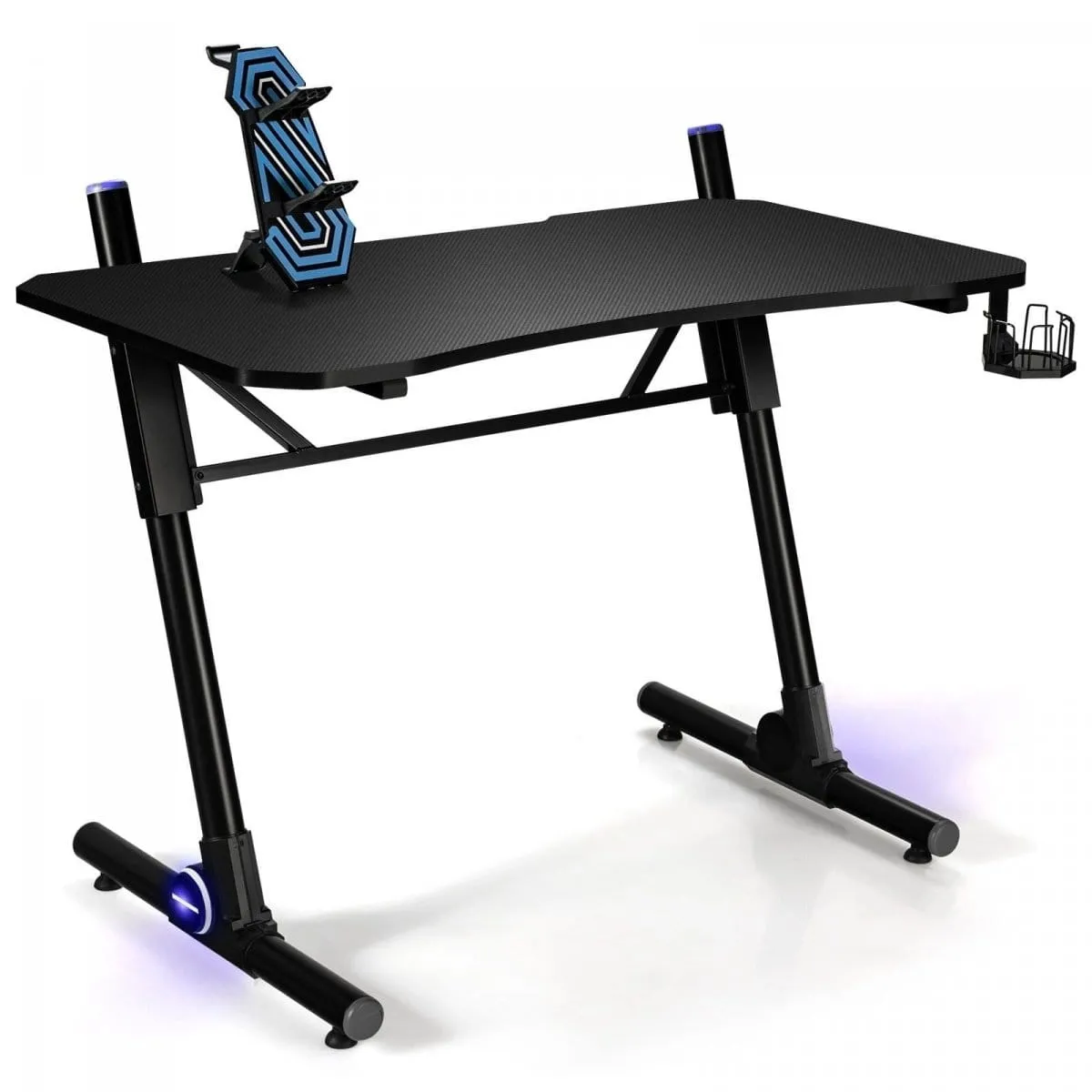 Biurko gamingowe z regulowaną wysokością i LED 110 x 60 x 69/76/83,5 cm