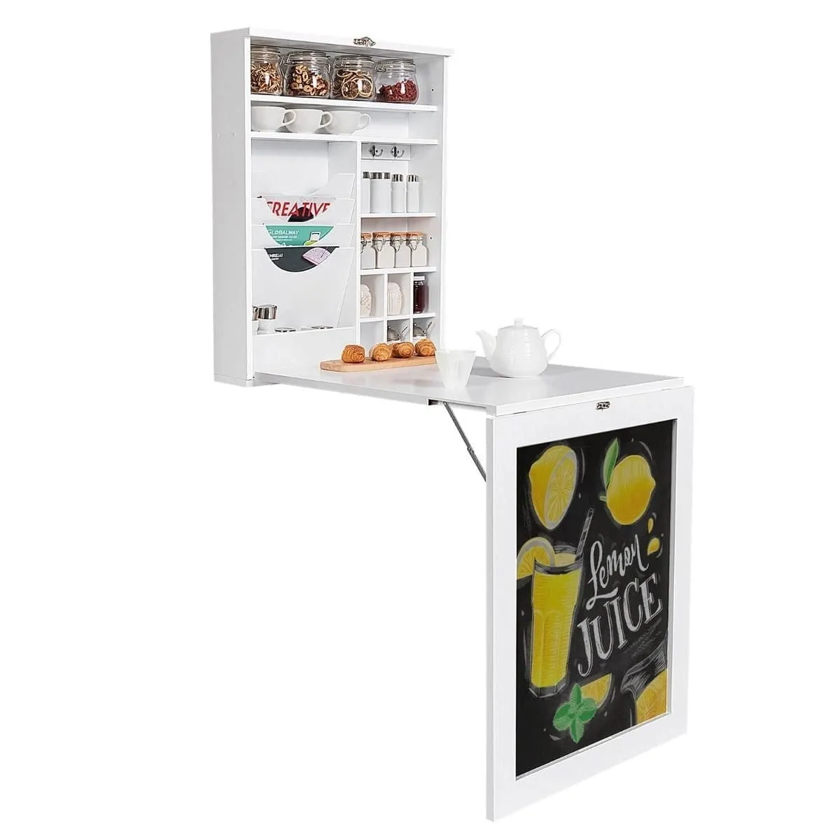 Składany stół ścienny z tablicą 87 x 60 x 150 cm