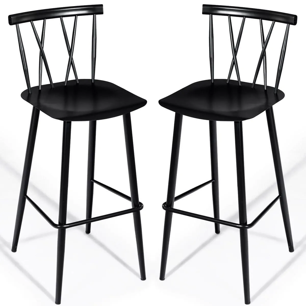 Metalowe krzesła barowe 48 x 40 x 105 cm zestaw 2 sztuk