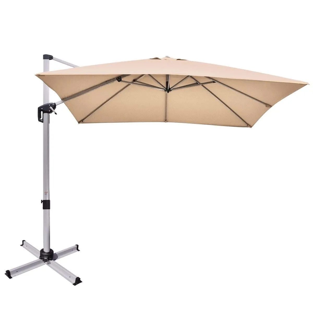 Parasol z podstawą krzyżową i aluminiowym słupkiem 295 x 295 x 272 cm