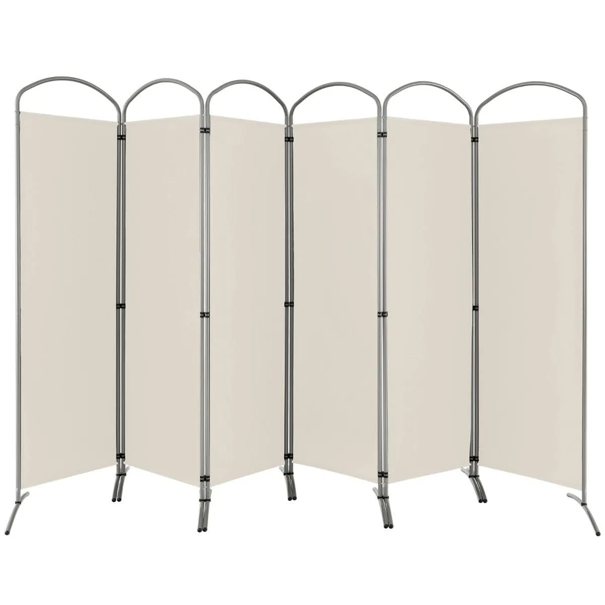 Parawan 6-panelowy 331x188 cm beżowy