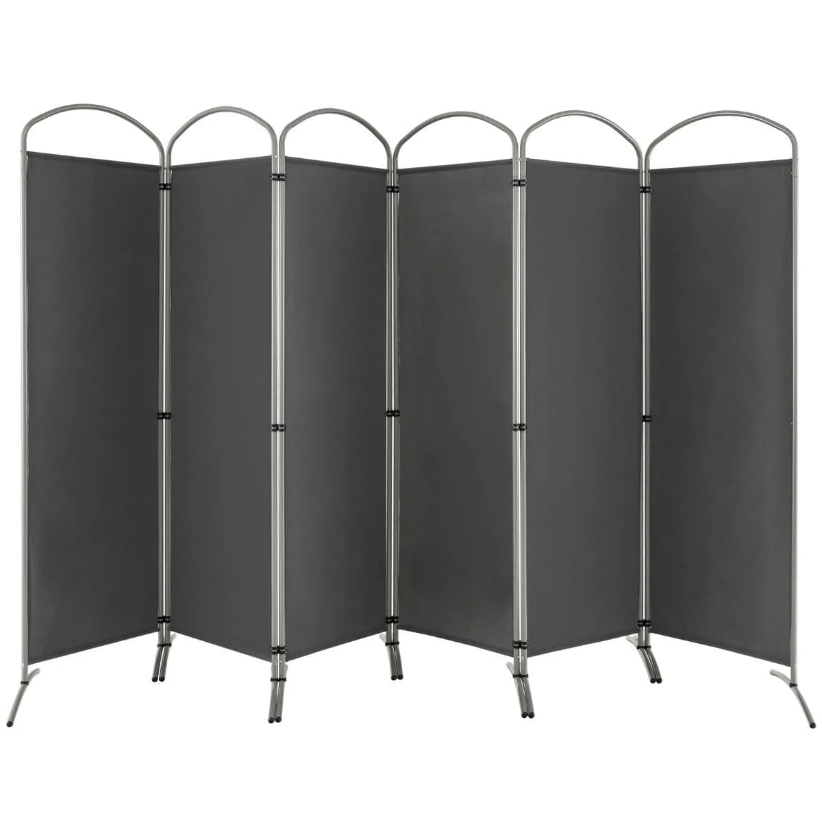 Parawan 6-panelowy 331x188 cm szary