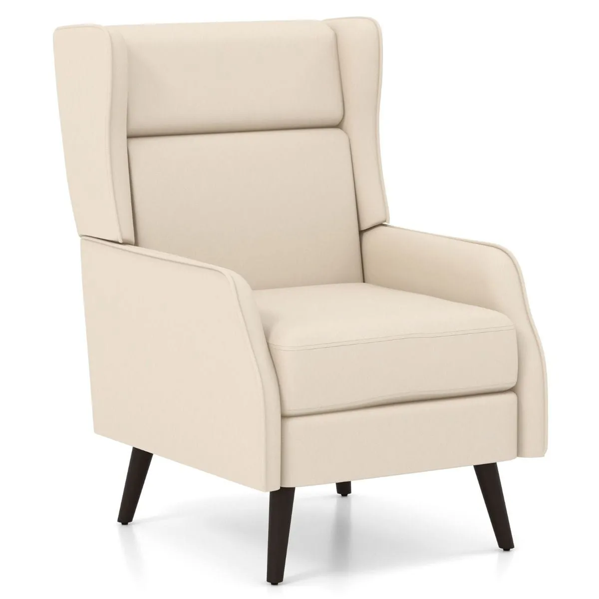 Fotel tapicerowany z wysokim oparciem biały