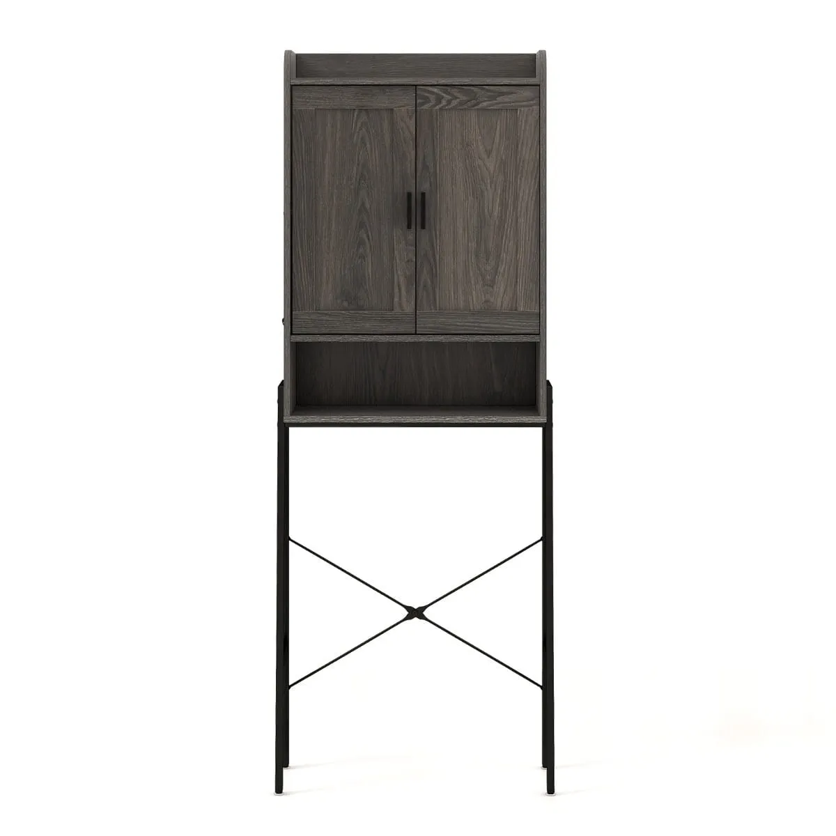 Dwudrzwiowa szafka nad toaletę na stalowym stelażu