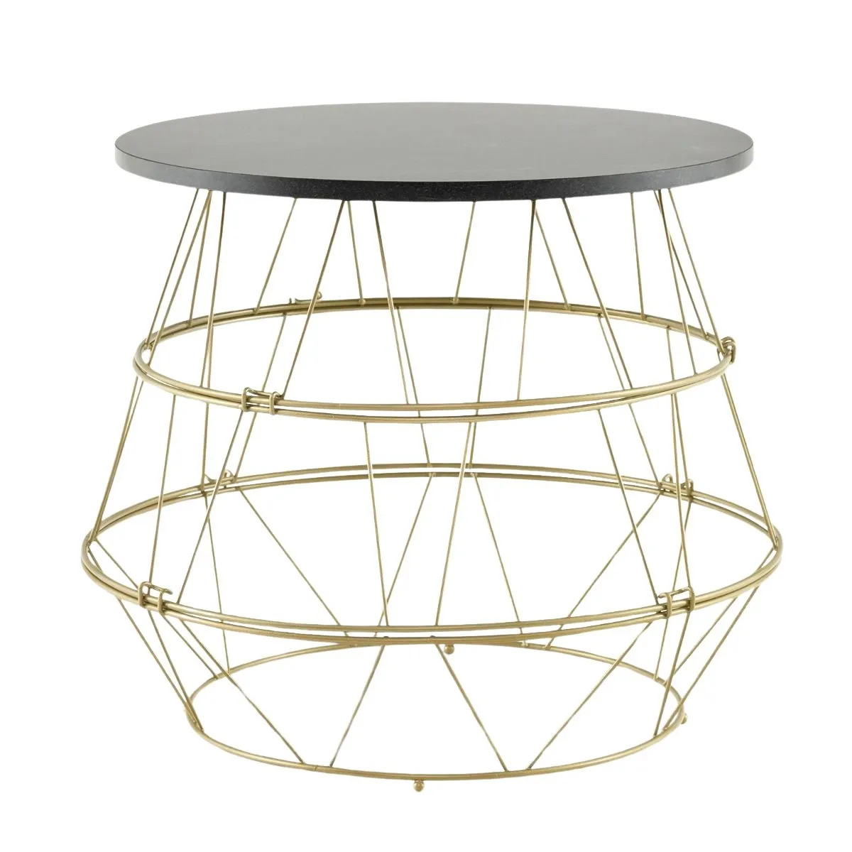 Okrągły stolik kawowy geometryczny złoty