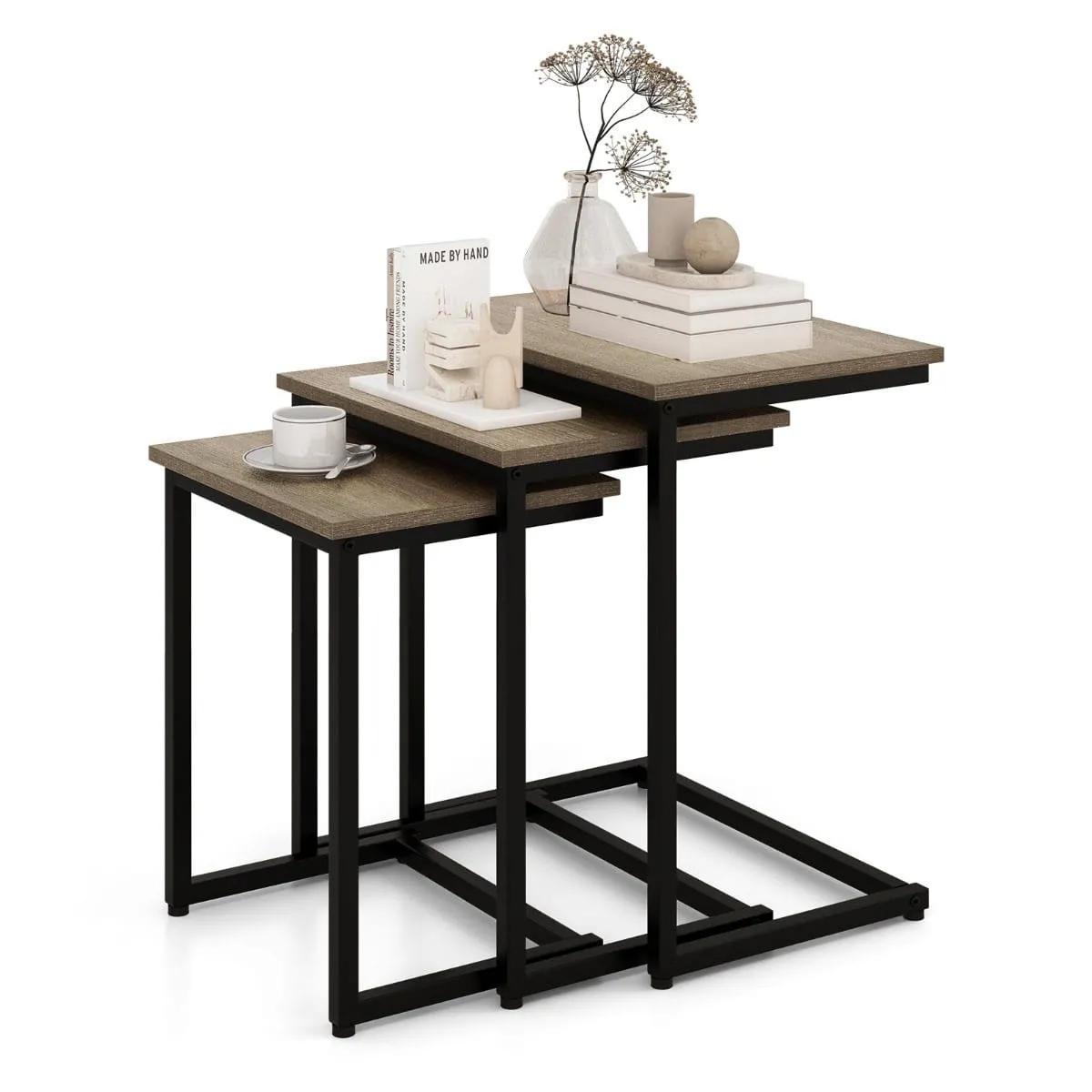 3-częściowy stolik kawowy w stylu industrialnym